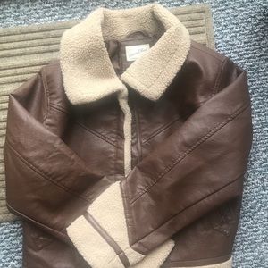 Cute Faux leather aviation jacket